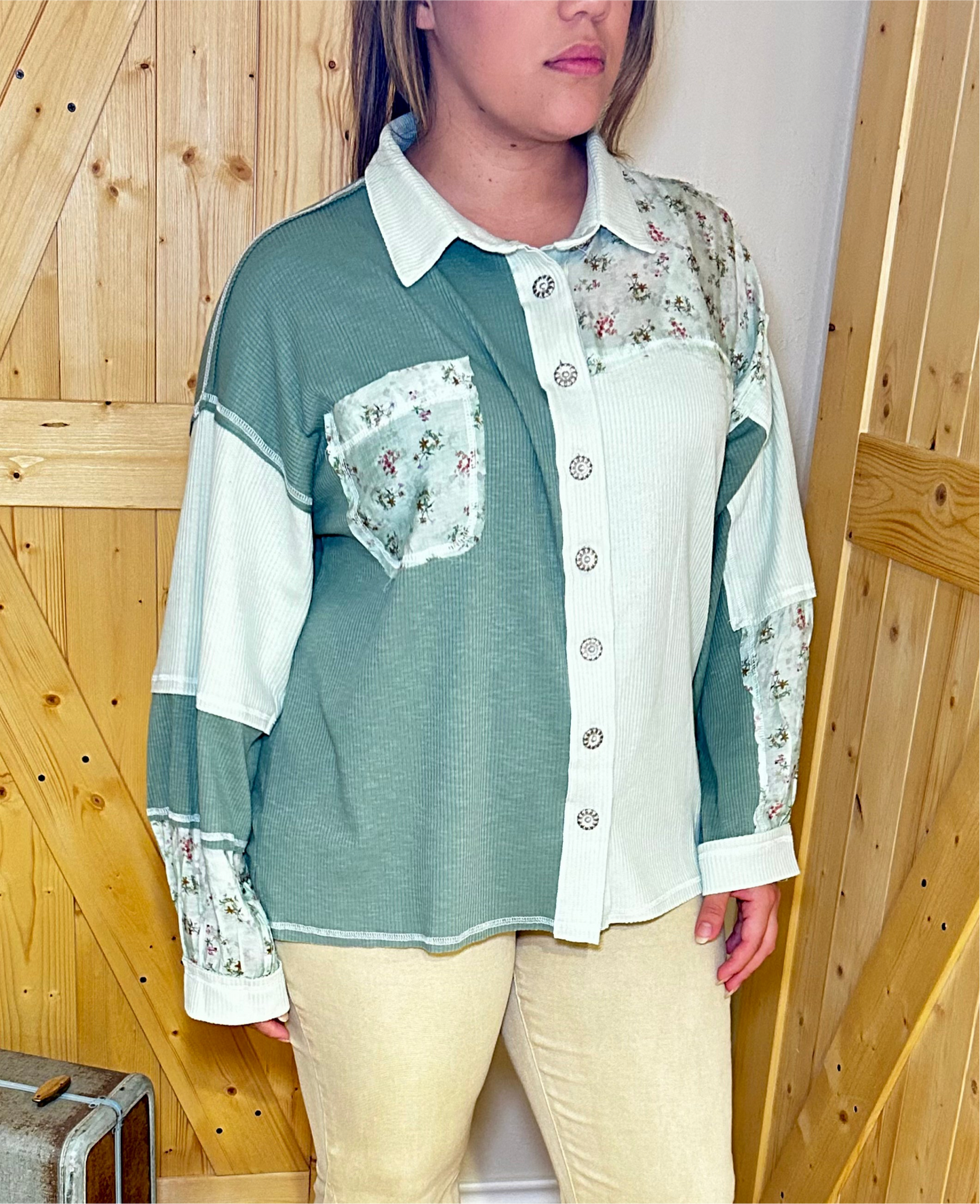 Sage Button Down