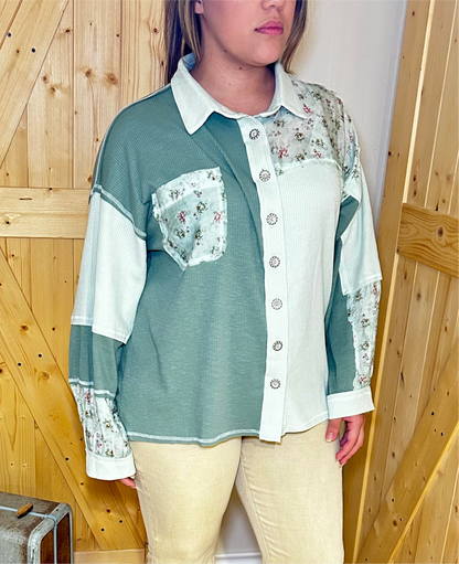 Sage Button Down